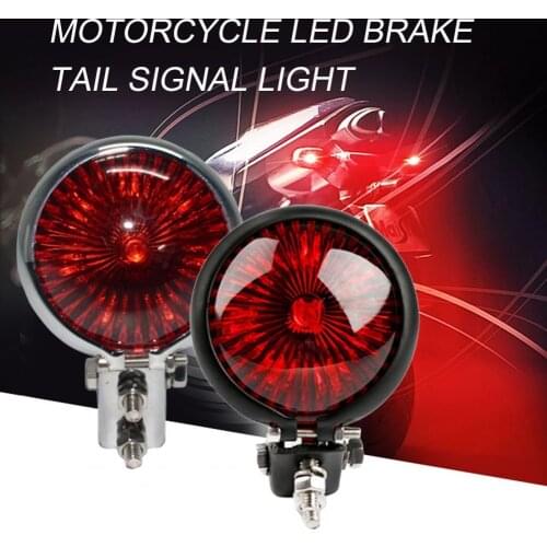 Rear Tail Light High Brightness Small Round Retro Motorcycle LED Brake Tail Signal Light LED Small Round Tail Light Zinc Alloy