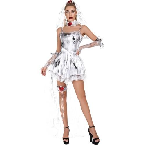 Women Cosplay Set Ghost Bride Dress Zombie Witch Princess Dresses Ghost Baby Cosplay Uniforms Female Halloween Costumes