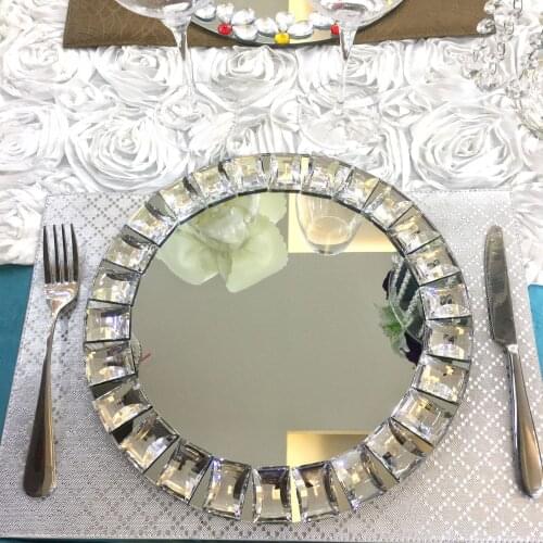 1pcs glass Diamond design for Wedding Event Decoration Dinner Plates Table Setting