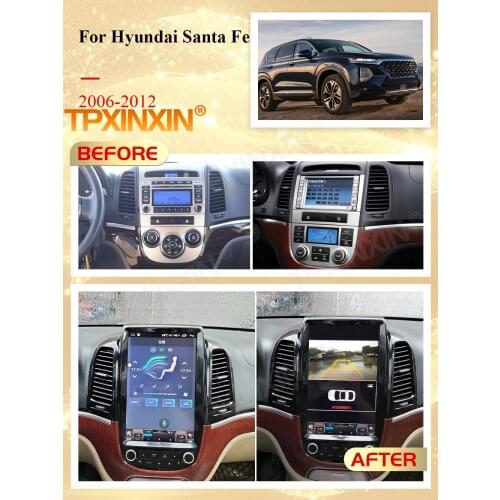 Carplay Android 10.0 Tesla Screen Radio Receiver For Hyundai Santa Fe 2006 2007 2008 2009 2010 2011 2012 CAR GPS Video Head Unit
