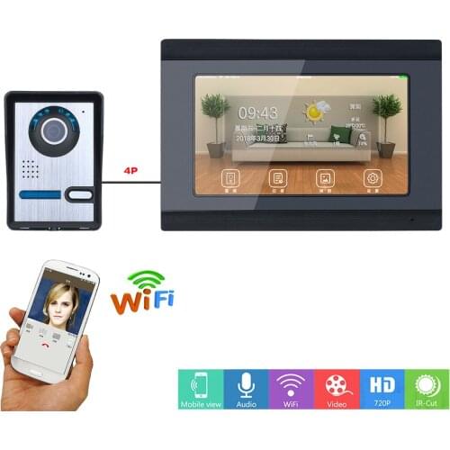 7inch Wired Wifi Video Doorbell Intercom Entry System with IR-CUT 1000TVL Camera Support APP intercom,unlocking,Recording