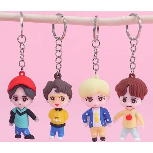 7PCS/set Kpop Bangtan-Boys Keychain Pendant Figure Doll Action Toys For Girls Women Car Ornaments Doll Adult Decor Gift JIMIN