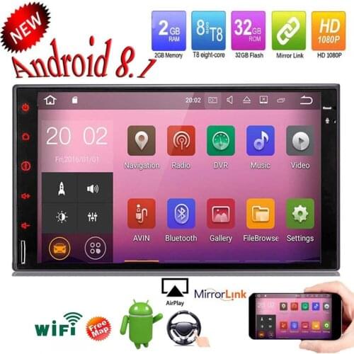 Octa Core In Dash Car AM FM Radio 1080P Video Player Navigation System with 7 Inch LCD Touch Screen Bluetooth WiFi GPS Dual