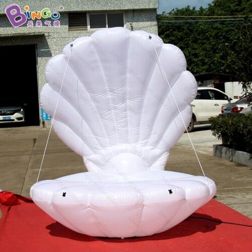 White color 2 meters diameter inflatable seashell customized decorative airblown seashells model inflatable toys