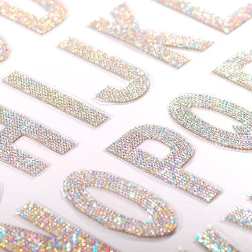 Shiny Crystal AB Strass Apparel Rhinestone Applique trim letter adhesive decor with hotfix Rhinestones tape DIY dance dress wedd