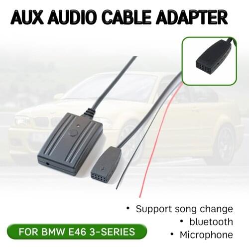 Bluetooth Aux Receiver Cable Adapter for BMW E46 2002-2006 Hands-free Hifi aux module for 10 Pin CD Head Unit Audio Interface