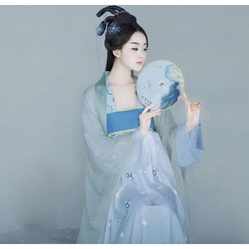 Can Yu Dian WYJN Aesthetic Elegant Female Costume Hanfu Tang High Waist Ruqun for Photo House Stage Performance Cosplay Hanfu