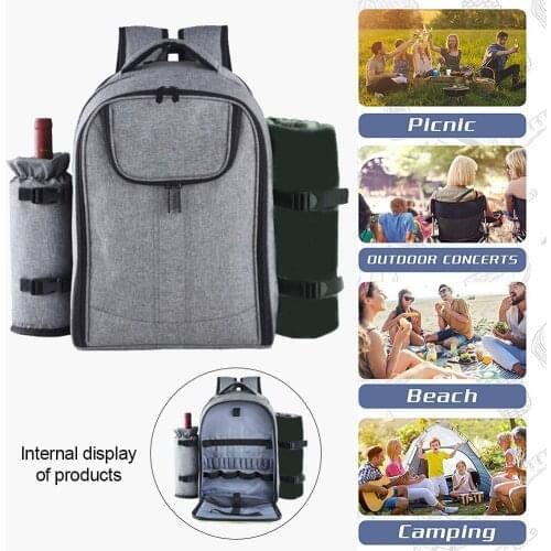 One-piece Large Picnic Bag Multifunctional Portable Tableware Insulation Pouch Multifunctional Picnic Bag