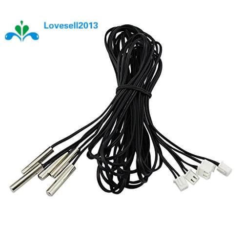 10PCS NTC Thermistor accuracy temperature sensor 10K 1% 3950 Waterproof Probe 1m New