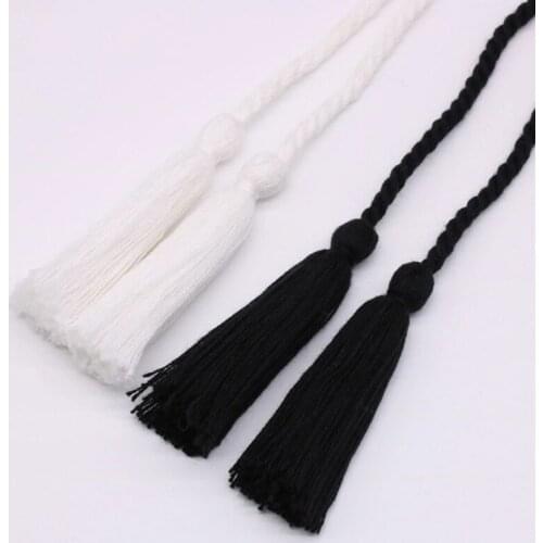 3Pcs 134cm Pure Cotton Household Curtain Double-end Long Tassel Fringe DIY Craft Supplies Garment Decor Pendant Sewing Materials