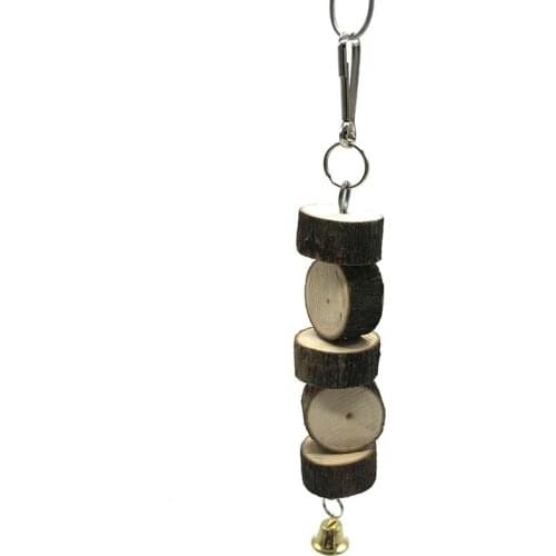 Dorakitten 1pc Parrot Wooden Chew Toy Bite Resistant Natural Parrot Hanging Toy Bird Block Toys Pet Supplies Random Color