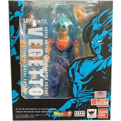 Bandai SDCC venue limited Dragon Ball Z SHF Vegeta Blue Super Race God Anime Figures Collectible Hand-Madel Toys Action Figure