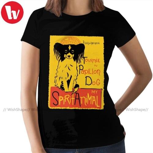 Papillon Dog T-Shirt Funny Papillon Cute Dog T Shirt Large Casual Women tshirt Cotton Ladies Tee Shirt