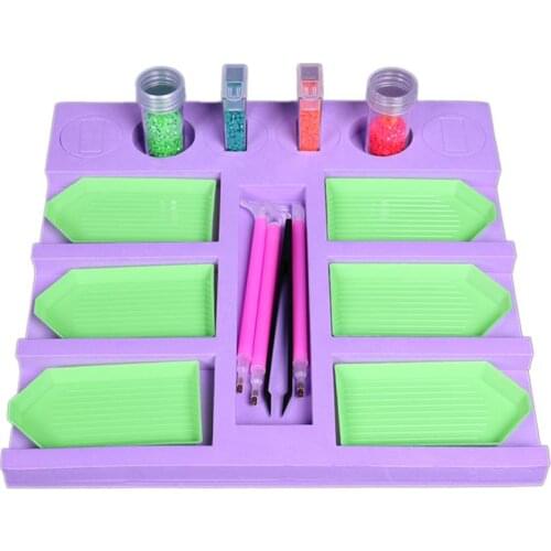 Diamond Painting Tools Tray Organizer Diamond Embroidery Accessory Kits Mosaic Gift For Storing Round Square Storage Bottles