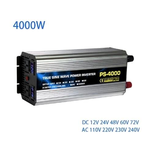 Pure Sine Wave Power inverter 4000W DC12/24/48/60/72V to AC220/230/240V 50HZ60HZ off grid inverter with ac charger UPS function