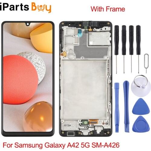 IPartsBuy for Samsung Galaxy A42 5G SM-A426 Original LCD Screen and Digitizer Full Assembly with Frame