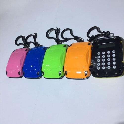 Pocket Size Calculator 8 Digit, with key Buckle, Car Shape, Large LCD Display, School Student Desktop Accounting Kids Calculator