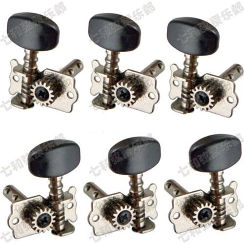 A set 3R3L Guitar Tuning Pegs Machine Heads Tuners For Folk Acoustic Classical Guitar (FTSK-JS-HT-3r3l) Steel column Double hole
