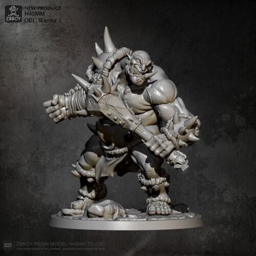 45mm Resin Model Kits Villain orc warrior Figure Self-assembled TD-2261