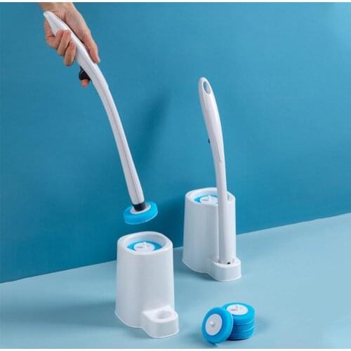 Disposable Toilet Brush Set Replaceable Clean Brush Head Wall-Mounted Homehold Long Handle Cleaning Tool Bathroom Accessories