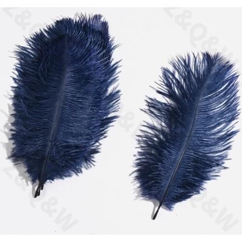 Natural 15-20CM (6-8 inches) ostrich feather dyed navy blue 10-100PCS costume decoration decoration DIY craft holiday party