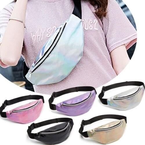 New Fanny Pack Multi-Function Steam Punk Leg Fashion Bag Reflective Laser Shoulder Bag Womens Belt Waist Bag Pochete