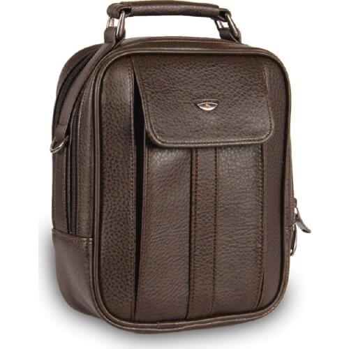 New Alonebag Steel Case Mens Genuine Leather Shoulder Cross-Body Messenger Bag Multi-Pocket Purse Soft Handbag