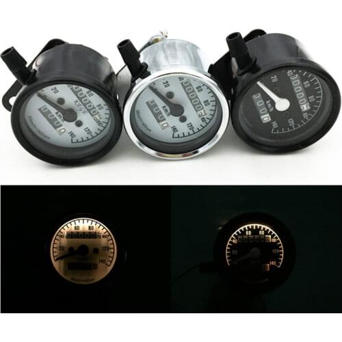 Motorcycle Odometer 0-140KM/H Speedometer Motorcycle Retro Small Instrument Dual Mileage Odometer