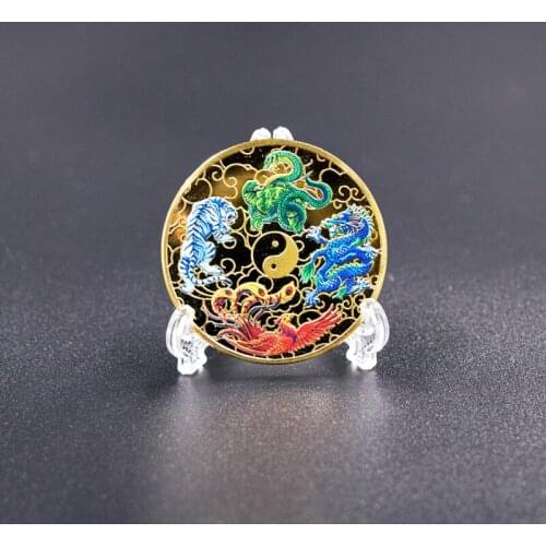 Ancient Chinese Gossip Taoist Priest Challenge Souvenir Gifts Four Mythical Beasts Cultural Treasure Commemorative Coins