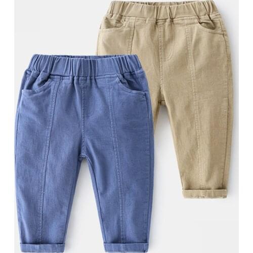 Baby Casual Long Trousers 2021 Spring Autumn New Arrival Kids Clothing Toddler Children Solid Color Pocket Cargo Pants For Boys