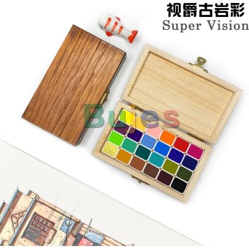 Supervision Ancient Color Rock Color 24/48 Color Professional Watercolor Pigment, Antique-style Pigment, Travel Portable Tin Box