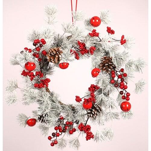 Realistic Flower Door Xmas Wreath Autumn Wreath Holiday Supplies Garland Hanging Pendant Party Festival Ornaments Door Wall Deco