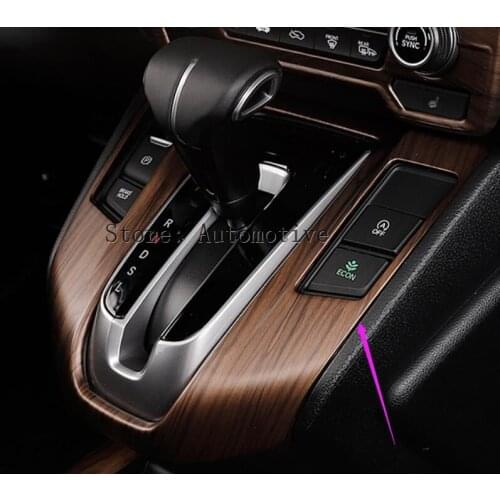Luxury Wood Chrome For Honda CRV 2017 Car Interior Gear Panel Decorative Frame Cover Trims Car Styling Auto Accessories