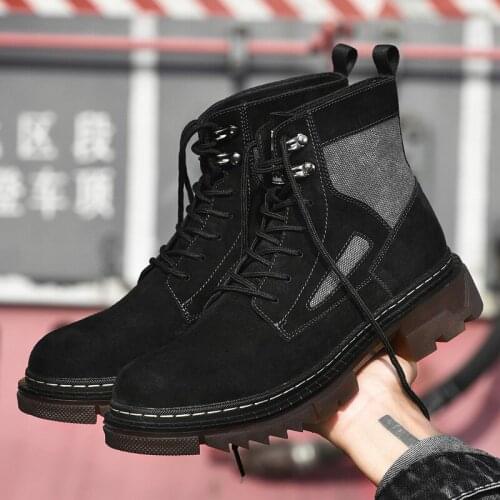 Spring Autumn Mens Boots Vintage Men Casual Shoes Outdoor Ankle Boots Fashion Shoes Motorcycle Suede Boots Male Comfortable Shoe