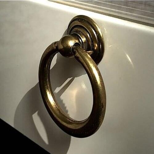 Rustico vintage brass furniture knobs antique bronze shaky drop ring drawer shoe cabinet dresser cupboard door pull knob handle