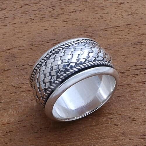 Vintage Women Rings Stainless Steel Weave Silver Color Rings Fashion Jewelry Wedding Bands Christmas Gift Accessories