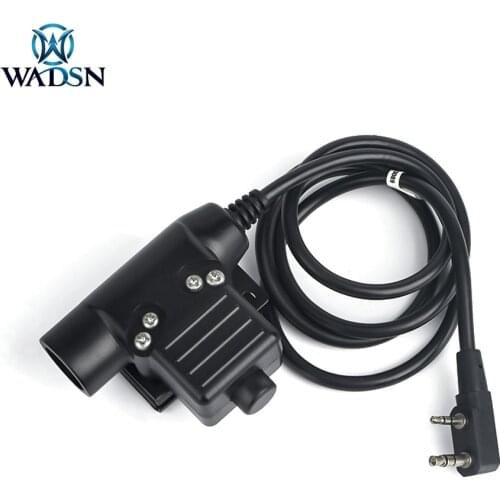WADSN Military UP94 Kenwood PTT Fit Tactical Headset & Baofeng Radio Hunting Headset Push To Talk Cable Plug With Button