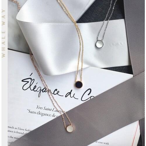 YUN RUO Rose Gold Silver Color Double Face Shell Pendant Necklace Fashion Titanium Steel Jewelry Woman Never Fade Drop Shipping