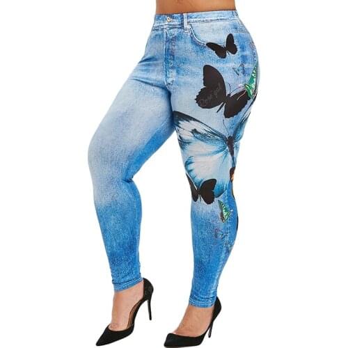 Women Leggings 2020 New Printing Pencil Pants Skinny Jeans Trousers Female High Waist Casual Denim Legging