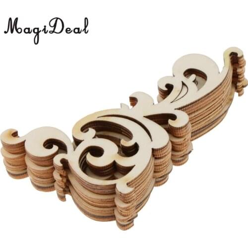 MagiDeal 12pcs Rustic Blank Flower Cutout Wooden Craft Hanging Gift Tags Labels Scrapbooking Embellishments DIY Craft