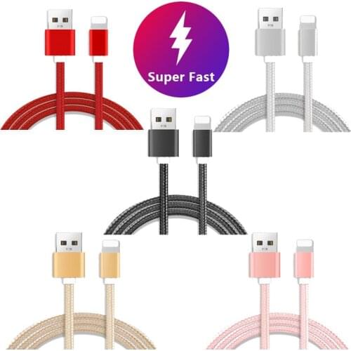2pcs/lot For Apple USB Charging Data Cable For iPhone All Series For iPad Mini IOS 12 8 Fast Charge Cables 1M
