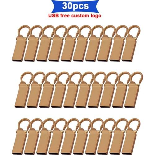 30pcs/lot Personalize Logo Metal Usb2.0 Flash Drive Pendrive 4GB 8GB 16GB 32GB Flash Drive 64GB 128gb Pen Drive for Photography
