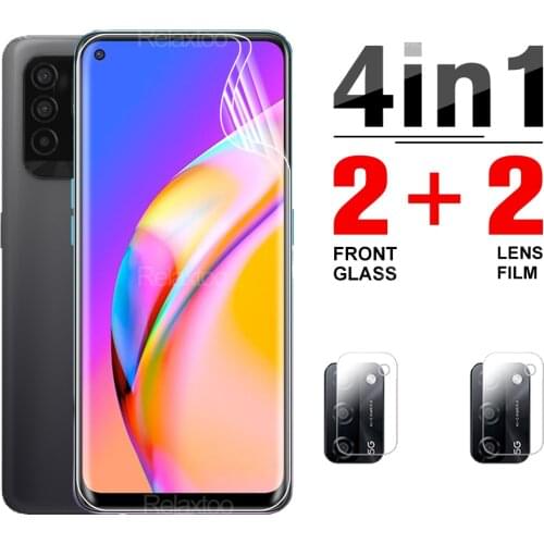4 in 1 Front Hydrogel FilmFor Oppo A94 Reno5 Z F19 Pro Plus On OPPO Reno A F 94 19 5 Protector Screen Full Cover HD Camera Glass
