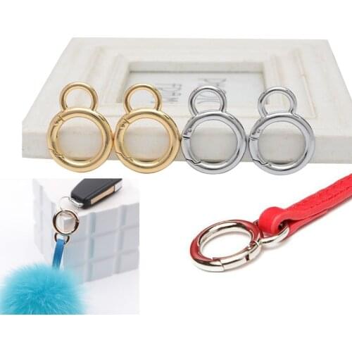 5-20Pcs 8 Spring Gate Rings Openable Keychain Leather Bag Belt Strap Dog Chain Buckles Snap Closure Clip Trigger DIY Accessories