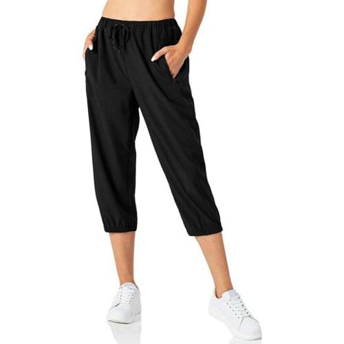 Outdoor Sweatpants Lightweight Breathable Hiking Ladies Pants Large Side Pockets Breathable Hiking Ladies Elastic Waistband