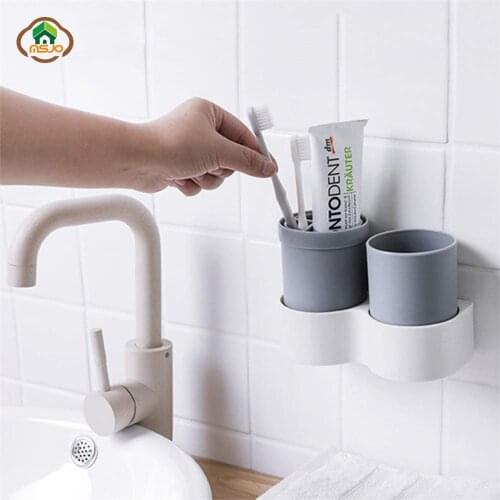 MSJO Toothbrush Case Travel Plastic Portable Cup Cover For Toothpaste Toothbrush Box Holder Cover Wall Stand Bathroom Accessory