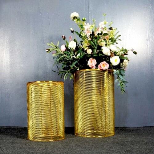 Flower Vases Floor Metal Vase Plant Dried Floral Holder Flower Pots Road Lead Home Wedding Corridor Prop Decoration ZLY019