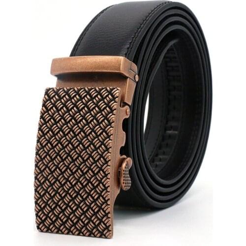 Bauhinia brand business casual mens 105-125cm imported high-quality leather belt with automatic buckle