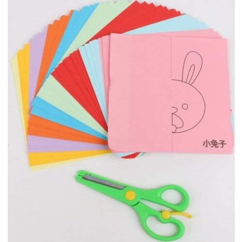 Childrens Gift Boxes Handmade Paper-cut Daquan diy Kindergarten Handmade Toys Send Scissors wooden toys