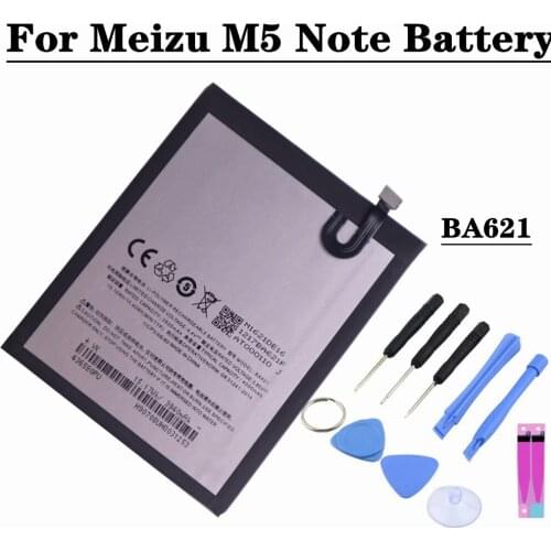 For Meizu Meilan M5 Note Note5 Note 5 M621N M621Q M621H Phone Battery 4000mAh BA621 High Quality Smartphone Batteries + Tools